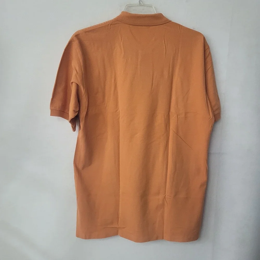 Polo Ralph Lauren Polo Shirt Men Large Orange Short Sleeve Cotton Pique Pony Vtg